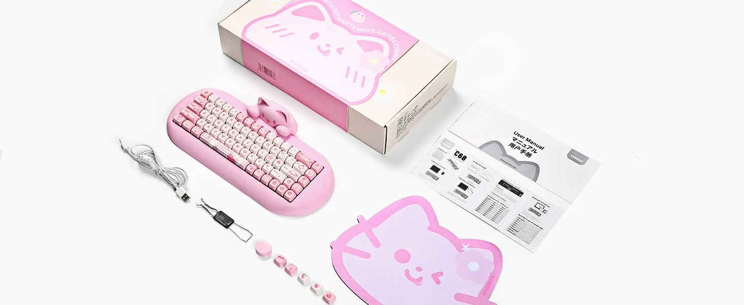 YUNZII C68 Clavier mécanique Rose 65% – Image 5